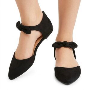 Torrid Mary Jane Flats Women’s Size 11 Black Bow Accent Back Zip Ballet Shoe